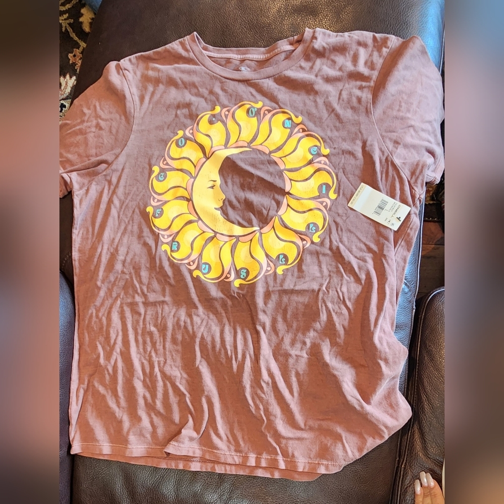 O'Neill brown T-shirt Large moon sun print